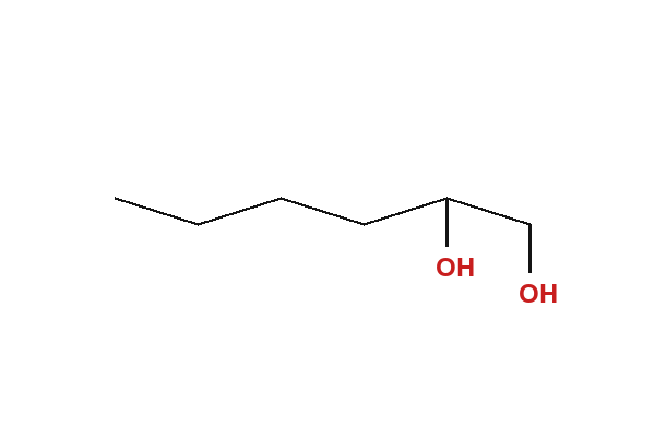 1,2-Hexanediol chemical structure, CAS 6920-22-5
