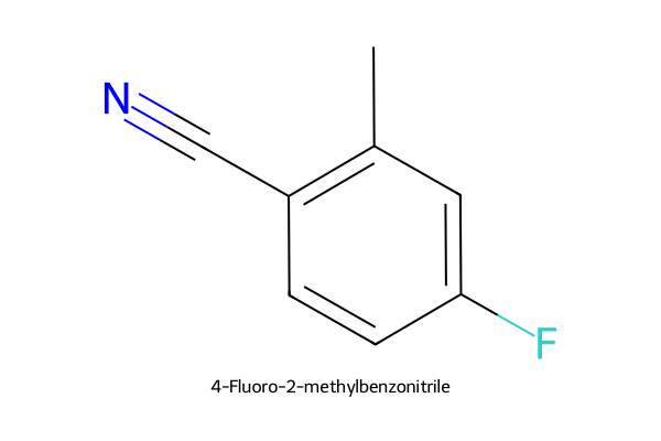 4-Fluoro-2-methylbenzonitrile chemical structure, CAS 147754-12-9